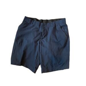 Nike Dri Fit Navy Blue Flat Front Black Golf Shorts Mens W36